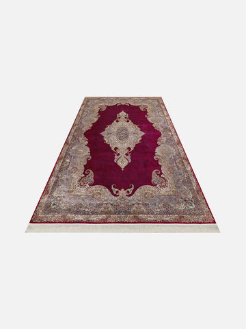 Topkapı Serisi Yüksek Kalite Sık Dokuma Klasik Desenli Özel Işıltılı Salon Halısı 02 RED - Carpetdocia