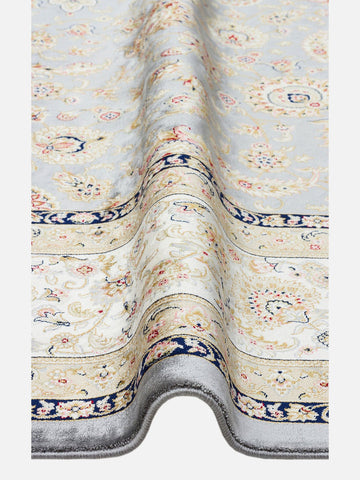Topkapı Serisi Yüksek Kalite Sık Dokuma Klasik Desenli Özel Işıltılı Salon Halısı 03 GREY CREAM - Carpetdocia