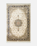Topkapı Series High-Quality Densely Woven Classic Patterned Special Shimmering Living Room Rug 04 CREAM