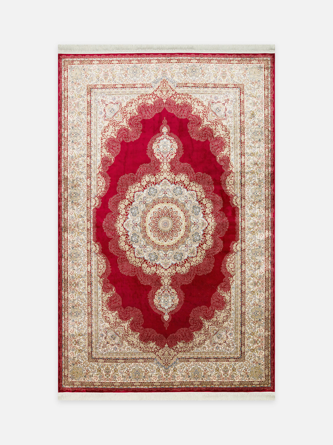 Topkapı Serisi Yüksek Kalite Sık Dokuma Klasik Desenli Özel Işıltılı Salon Halısı 05 RED - Carpetdocia - kusbakisi