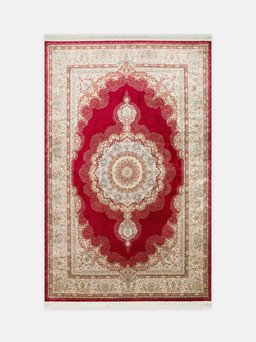 Topkapı Serisi Yüksek Kalite Sık Dokuma Klasik Desenli Özel Işıltılı Salon Halısı 05 RED - Carpetdocia - kusbakisi