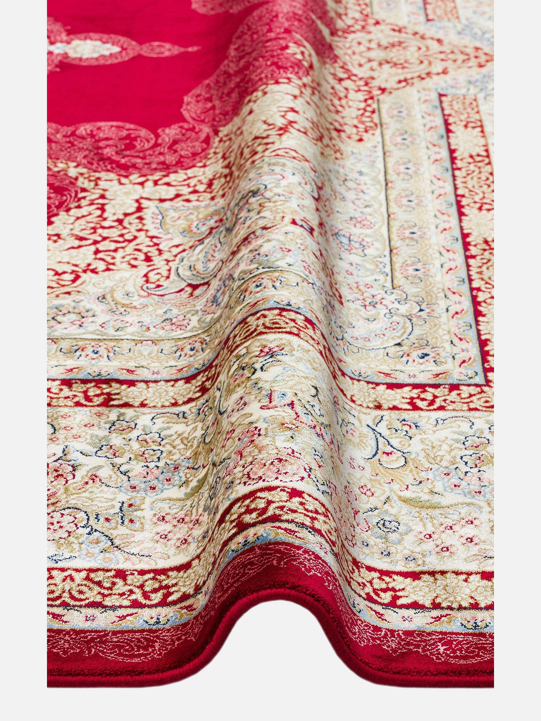 Topkapı Serisi Yüksek Kalite Sık Dokuma Klasik Desenli Özel Işıltılı Salon Halısı 05 RED - Carpetdocia