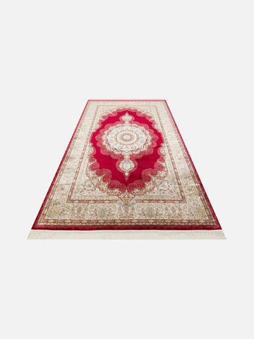 Topkapı Serisi Yüksek Kalite Sık Dokuma Klasik Desenli Özel Işıltılı Salon Halısı 05 RED - Carpetdocia
