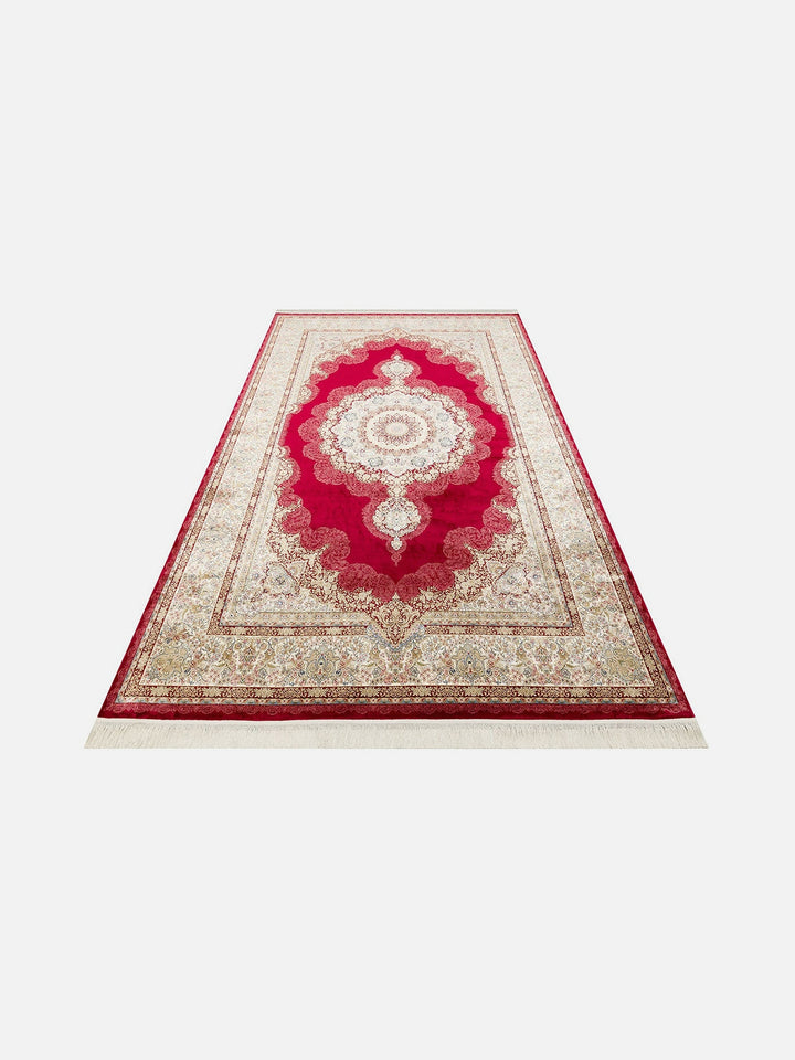 Topkapı Serisi Yüksek Kalite Sık Dokuma Klasik Desenli Özel Işıltılı Salon Halısı 05 RED - Carpetdocia