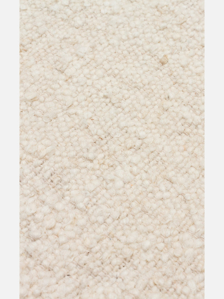 Urumchi %100 Naturel Yün Jüt Karışımı Oturma Odası Salon Koridor Mutfak El Dokuma Halı 01KREMNATURAL - Carpetdocia
