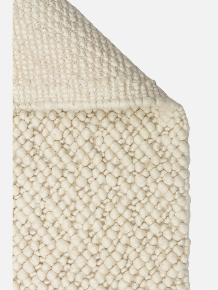 Woolstar %100 Naturel Kazak Desenli Salon Oturma Odası Koridor Antre El Dokuma Örgü Halı 06 CREAM - Carpetdocia