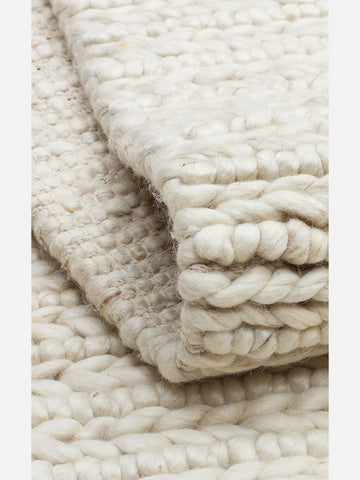 Woolstar %100 Naturel Kazak Desenli Salon Oturma Odası Koridor Antre El Dokuma Örgü Halı 07 L.BEIGE - Carpetdocia