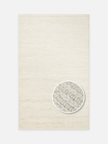 Woolstar %100 Naturel Kazak Desenli Salon Oturma Odası Koridor Antre El Dokuma Örgü Halı 07 WHITE - Carpetdocia - kusbakisi