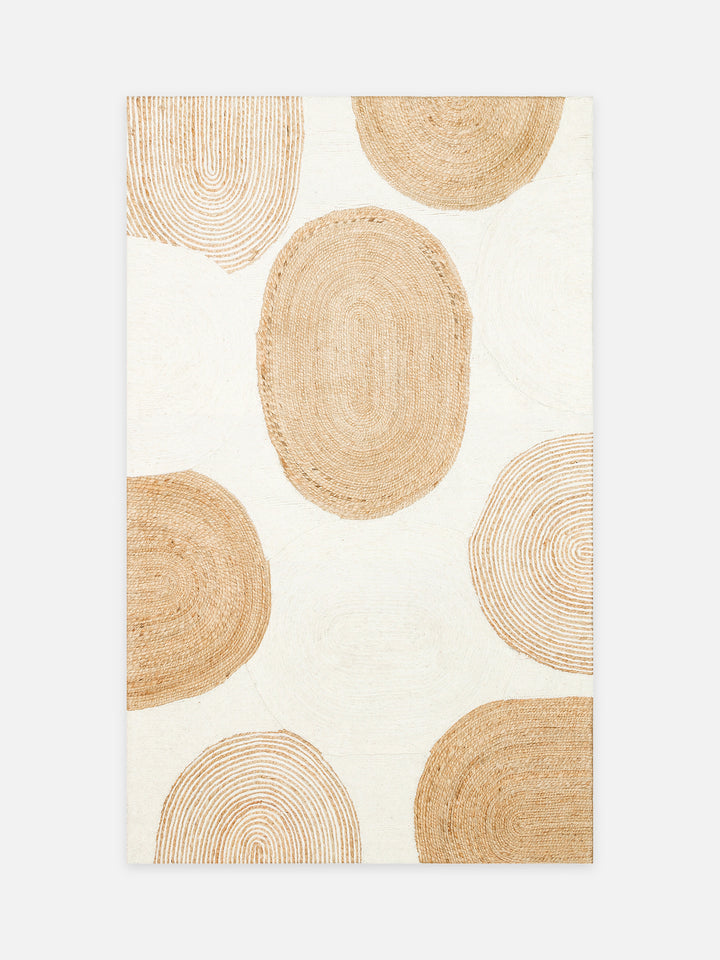 Woolstar %100 Naturel Kazak Desenli Salon Oturma Odası Koridor Antre El Dokuma Örgü Halı 902NATWHITE - Carpetdocia - kusbakisi