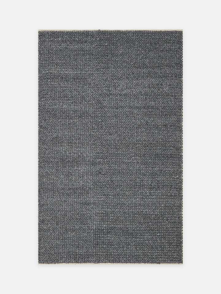 Woolstar %100 Naturel Kazak Desenli Salon Oturma Odası Koridor Antre El Dokuma Örgü Halı ANTRASIT - Carpetdocia - kusbakisi