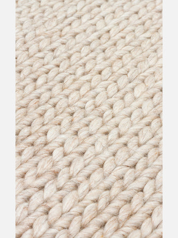 Woolstar %100 Naturel Kazak Desenli Salon Oturma Odası Koridor Antre El Dokuma Örgü Halı BEIGE - Carpetdocia