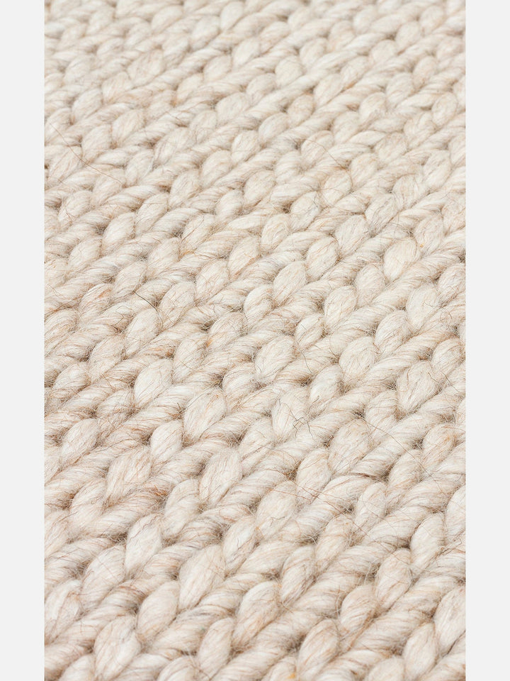 Woolstar %100 Naturel Kazak Desenli Salon Oturma Odası Koridor Antre El Dokuma Örgü Halı BEIGE - Carpetdocia