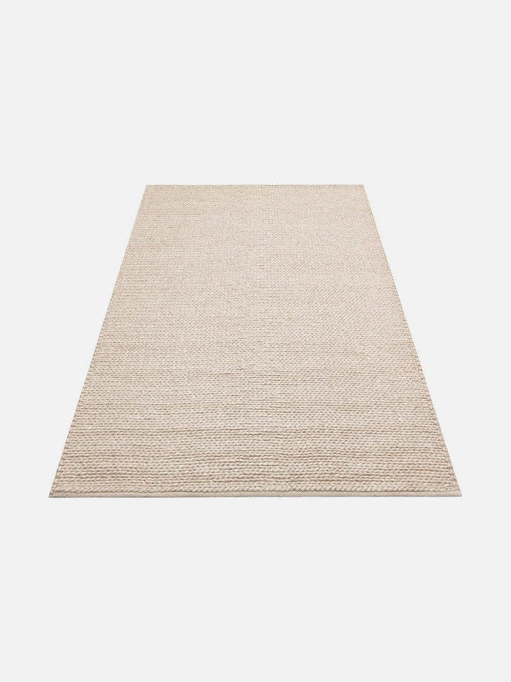Woolstar %100 Naturel Kazak Desenli Salon Oturma Odası Koridor Antre El Dokuma Örgü Halı BEIGE - Carpetdocia