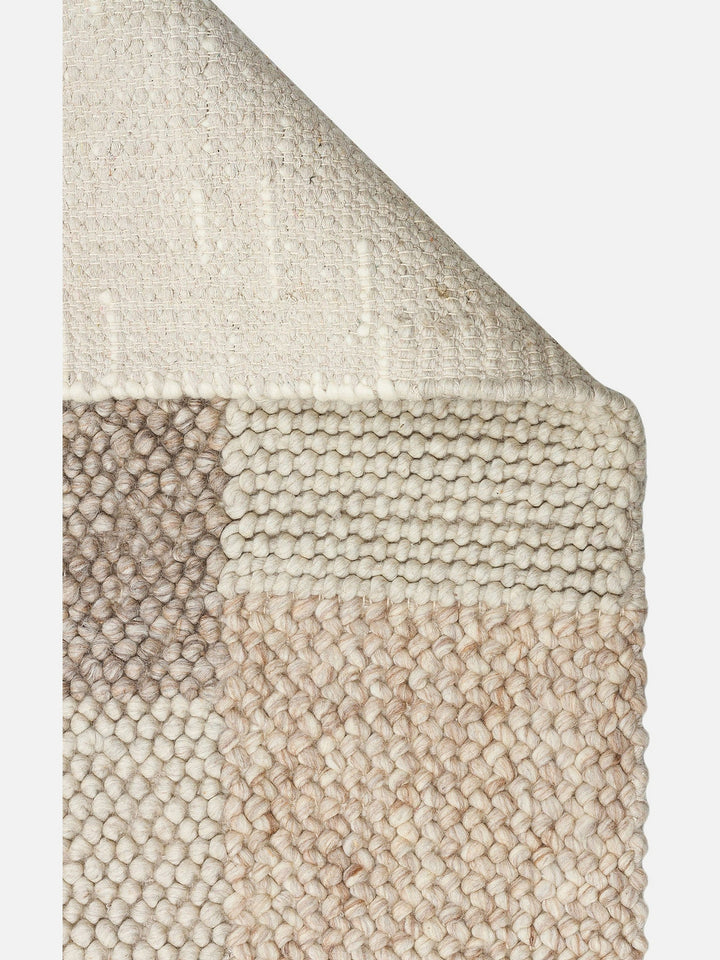 Woolstar %100 Naturel Kazak Desenli Salon Oturma Odası Koridor Antre El Dokuma Örgü Halı CORBIN NAT - Carpetdocia