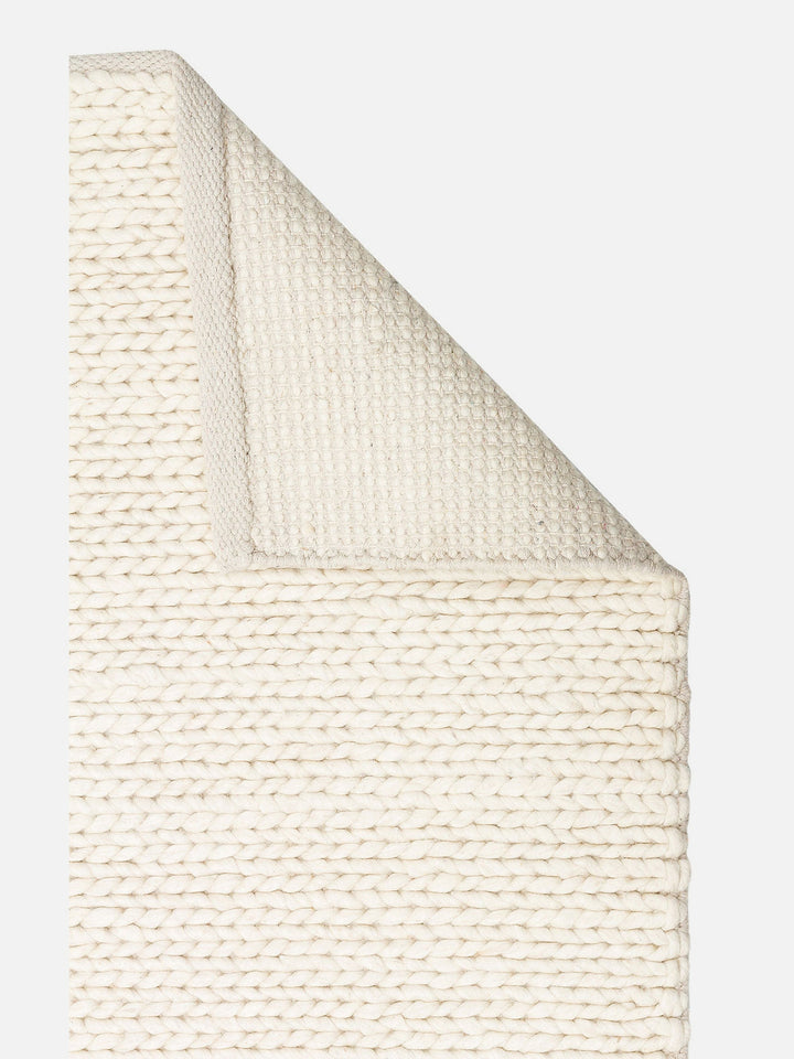 Woolstar %100 Naturel Kazak Desenli Salon Oturma Odası Koridor Antre El Dokuma Örgü Halı CREAM - Carpetdocia