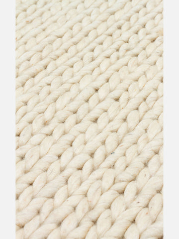 Woolstar %100 Naturel Kazak Desenli Salon Oturma Odası Koridor Antre El Dokuma Örgü Halı CREAM - Carpetdocia