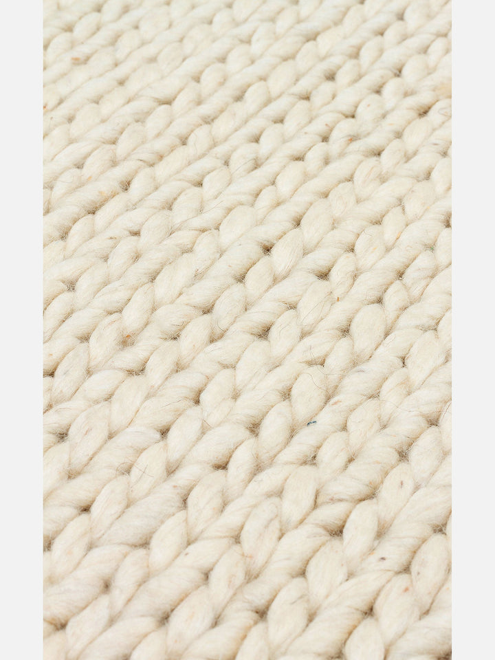 Woolstar %100 Naturel Kazak Desenli Salon Oturma Odası Koridor Antre El Dokuma Örgü Halı CREAM - Carpetdocia