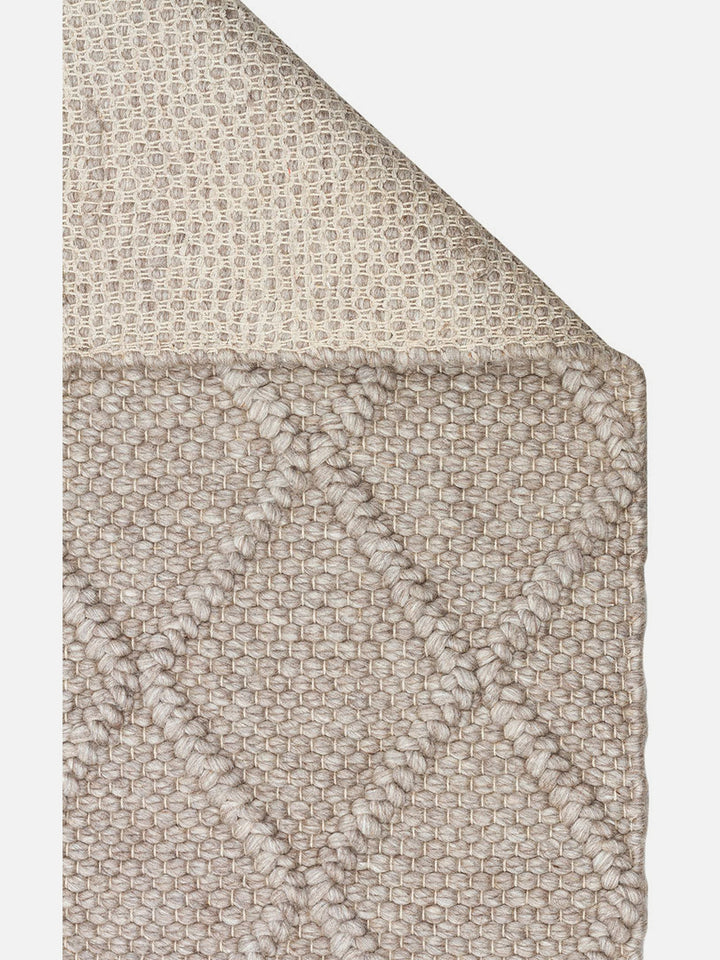Woolstar %100 Naturel Kazak Desenli Salon Oturma Odası Koridor Antre El Dokuma Örgü Halı DIAMONDBRWN - Carpetdocia