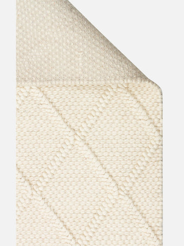 Woolstar %100 Naturel Kazak Desenli Salon Oturma Odası Koridor Antre El Dokuma Örgü Halı DIAMONDCREM - Carpetdocia