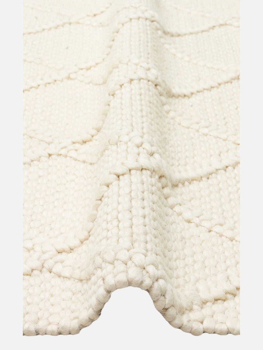 Woolstar %100 Naturel Kazak Desenli Salon Oturma Odası Koridor Antre El Dokuma Örgü Halı DIAMONDCREM - Carpetdocia
