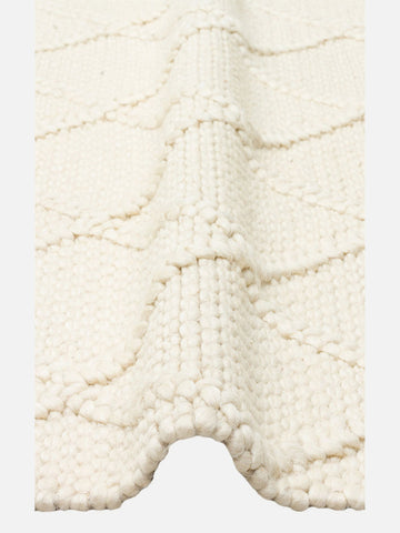 Woolstar %100 Naturel Kazak Desenli Salon Oturma Odası Koridor Antre El Dokuma Örgü Halı DIAMONDCREM - Carpetdocia