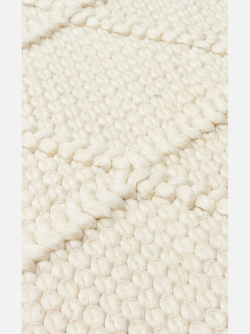 Woolstar %100 Naturel Kazak Desenli Salon Oturma Odası Koridor Antre El Dokuma Örgü Halı DIAMONDCREM - Carpetdocia