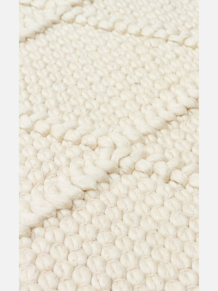 Woolstar %100 Naturel Kazak Desenli Salon Oturma Odası Koridor Antre El Dokuma Örgü Halı DIAMONDCREM - Carpetdocia
