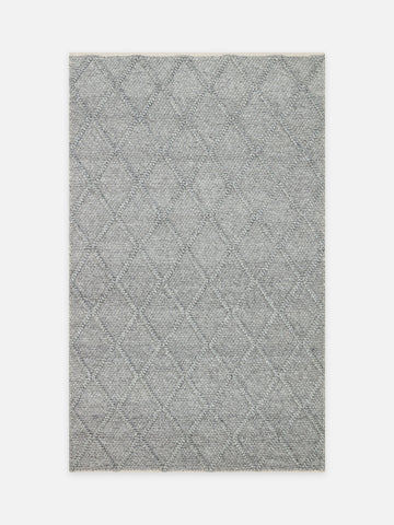 Woolstar %100 Naturel Kazak Desenli Salon Oturma Odası Koridor Antre El Dokuma Örgü Halı DIAMONDGREY - Carpetdocia - kusbakisi