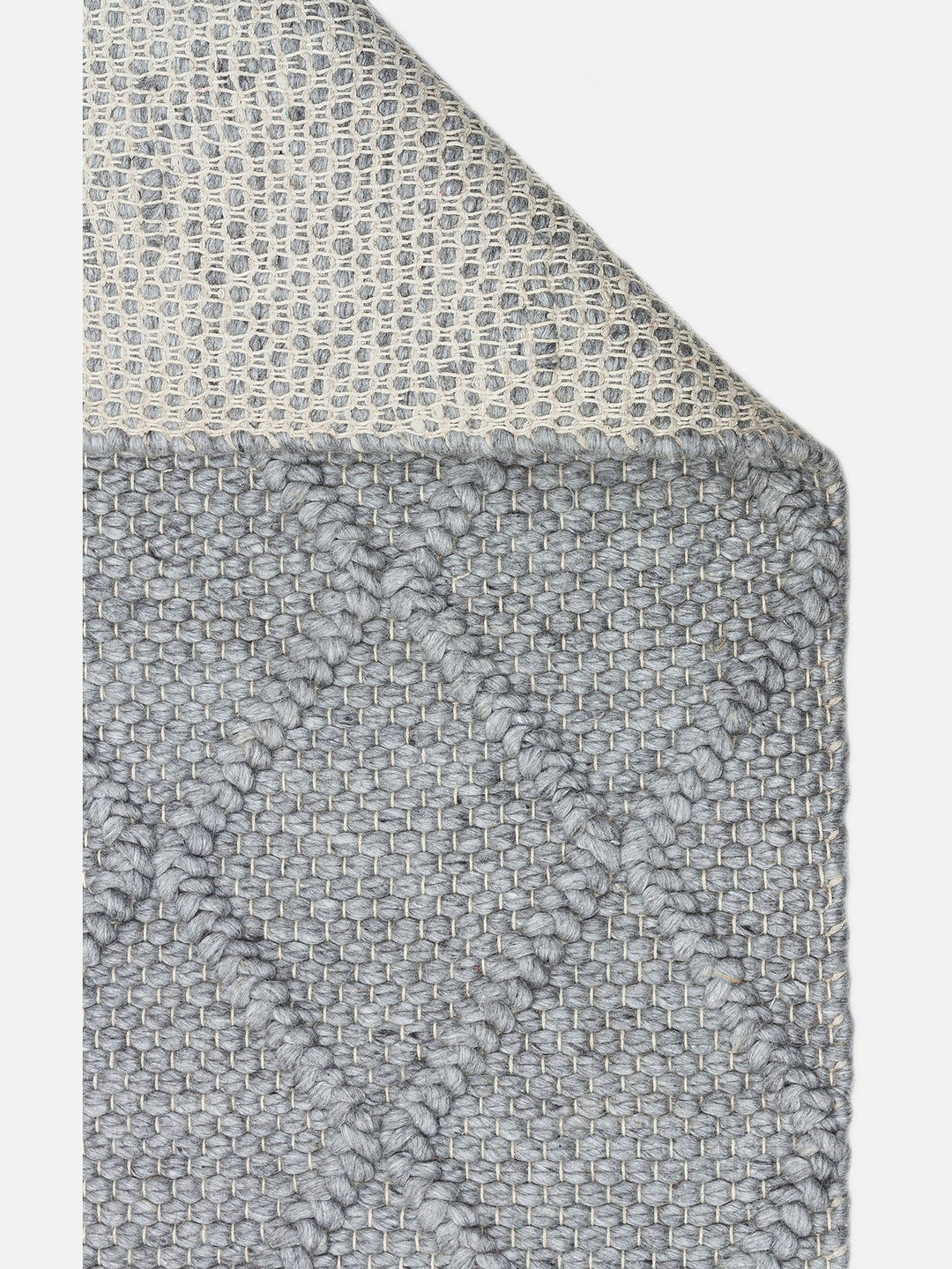 Woolstar %100 Naturel Kazak Desenli Salon Oturma Odası Koridor Antre El Dokuma Örgü Halı DIAMONDGREY - Carpetdocia