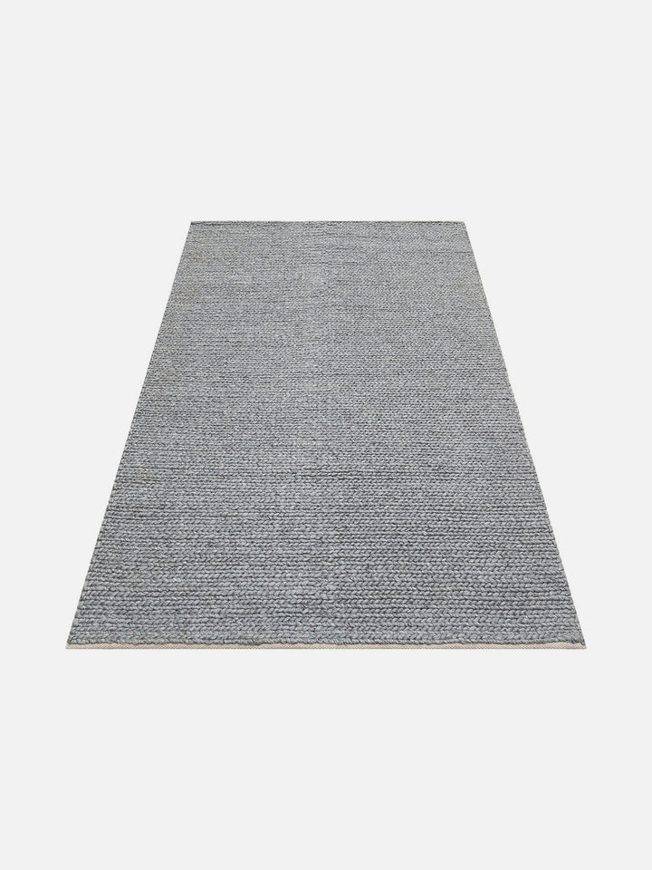 Woolstar %100 Naturel Kazak Desenli Salon Oturma Odası Koridor Antre El Dokuma Örgü Halı GREY - Carpetdocia
