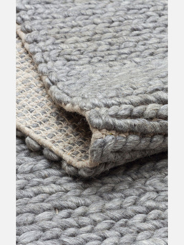 Woolstar %100 Naturel Kazak Desenli Salon Oturma Odası Koridor Antre El Dokuma Örgü Halı GREY - Carpetdocia