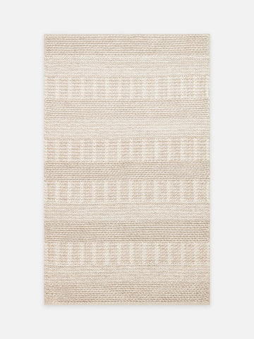 Woolstar %100 Naturel Kazak Desenli Salon Oturma Odası Koridor Antre El Dokuma Örgü Halı J352 BEIGE - Carpetdocia - kusbakisi