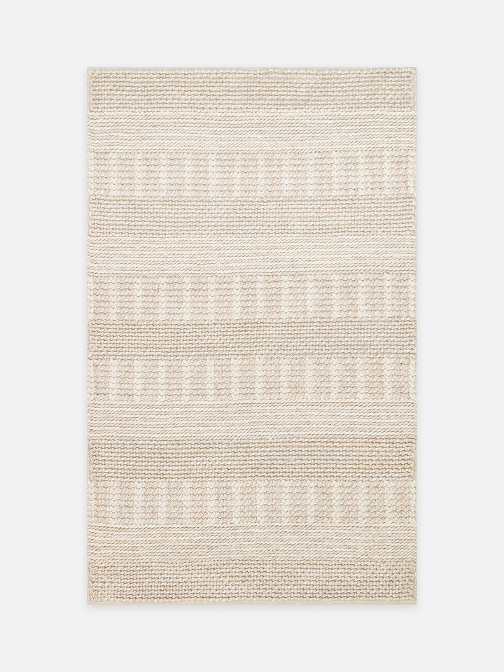 Woolstar %100 Naturel Kazak Desenli Salon Oturma Odası Koridor Antre El Dokuma Örgü Halı J352 BEIGE - Carpetdocia - kusbakisi