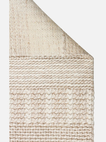 Woolstar %100 Naturel Kazak Desenli Salon Oturma Odası Koridor Antre El Dokuma Örgü Halı J352 BEIGE - Carpetdocia