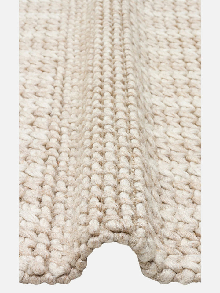 Woolstar %100 Naturel Kazak Desenli Salon Oturma Odası Koridor Antre El Dokuma Örgü Halı J352 BEIGE - Carpetdocia