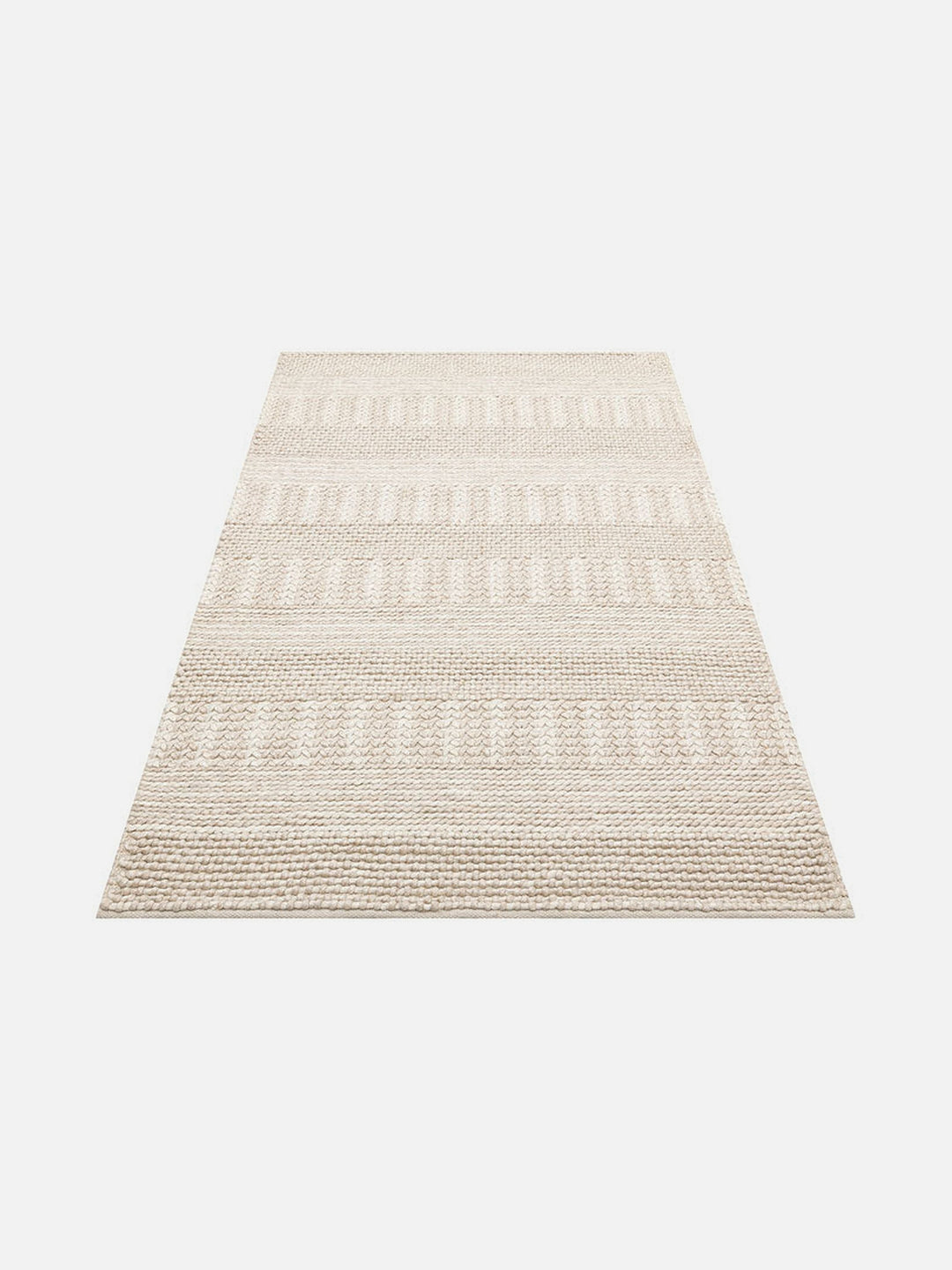 Woolstar %100 Naturel Kazak Desenli Salon Oturma Odası Koridor Antre El Dokuma Örgü Halı J352 BEIGE - Carpetdocia