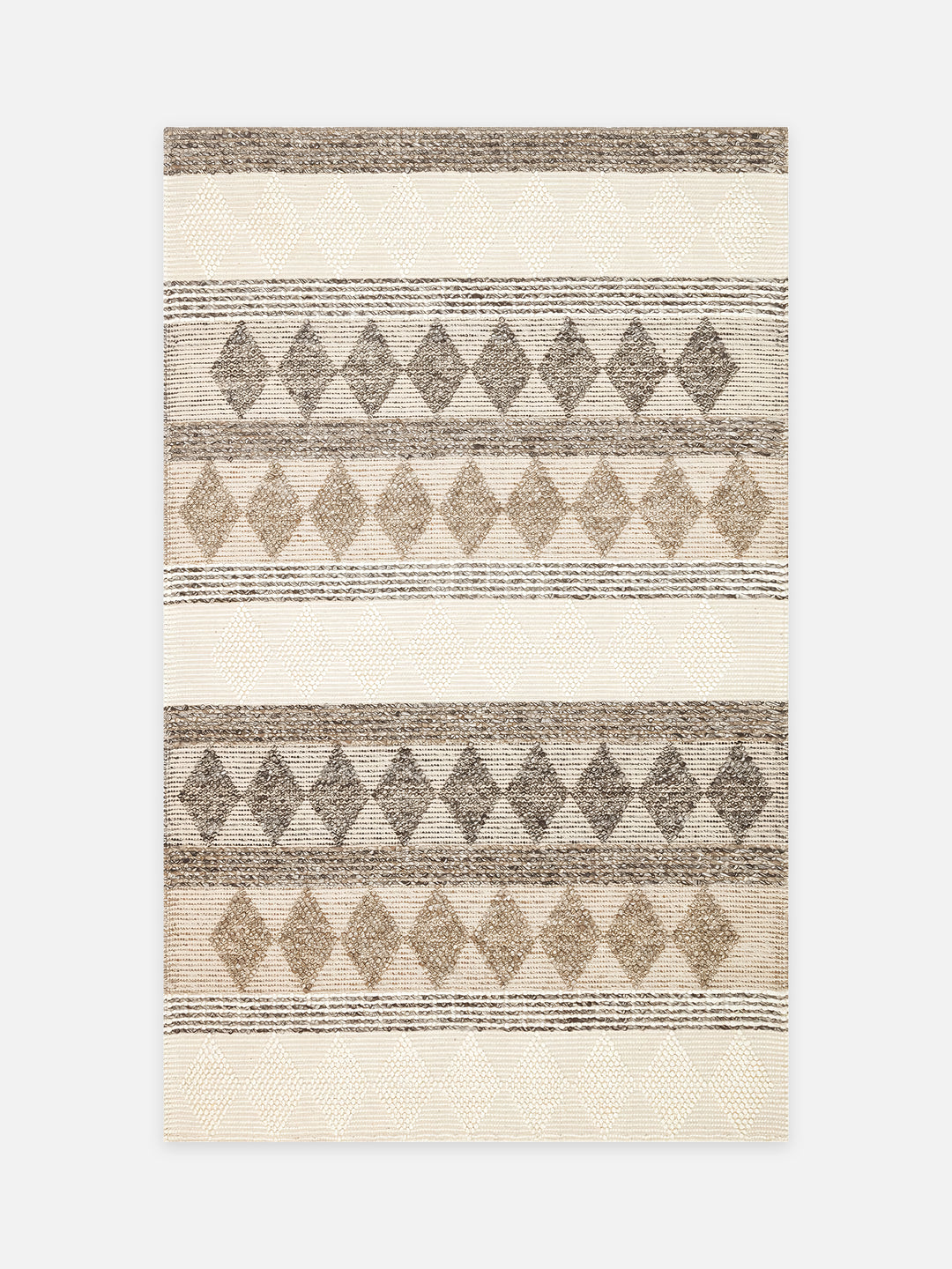 Woolstar %100 Naturel Kazak Desenli Salon Oturma Odası Koridor Antre El Dokuma Örgü Halı JD 01 GREY - Carpetdocia - kusbakisi