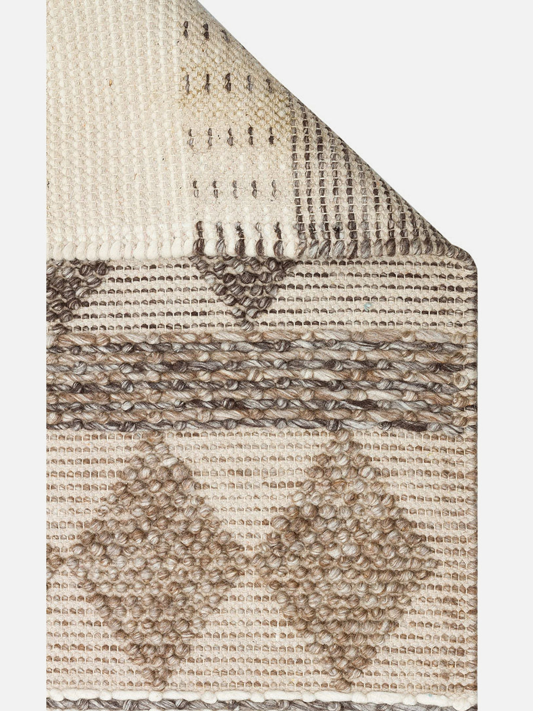 Woolstar %100 Naturel Kazak Desenli Salon Oturma Odası Koridor Antre El Dokuma Örgü Halı JD 01 GREY - Carpetdocia