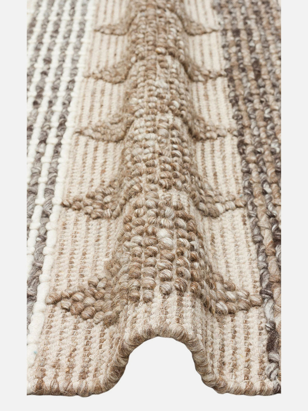 Woolstar %100 Naturel Kazak Desenli Salon Oturma Odası Koridor Antre El Dokuma Örgü Halı JD 01 GREY - Carpetdocia