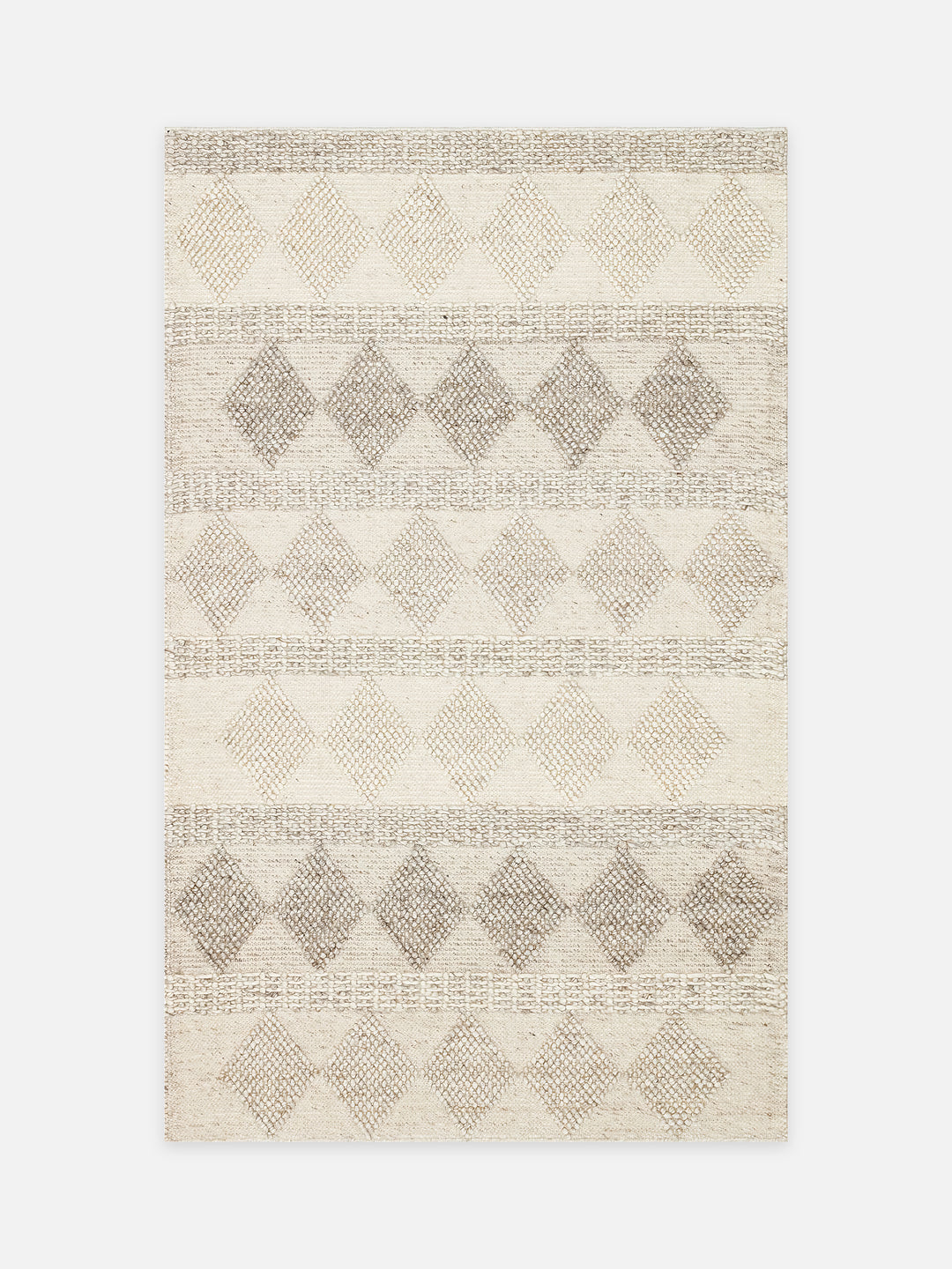 Woolstar %100 Naturel Kazak Desenli Salon Oturma Odası Koridor Antre El Dokuma Örgü Halı JD 01 NATU - Carpetdocia - kusbakisi