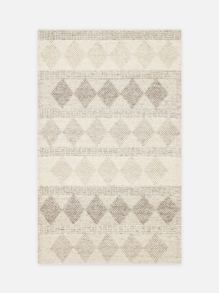 Woolstar %100 Naturel Kazak Desenli Salon Oturma Odası Koridor Antre El Dokuma Örgü Halı JD 01 NATU - Carpetdocia - kusbakisi