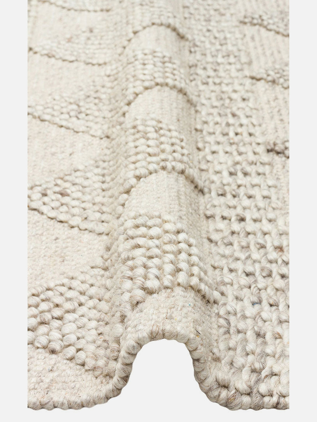 Woolstar %100 Naturel Kazak Desenli Salon Oturma Odası Koridor Antre El Dokuma Örgü Halı JD 01 NATU - Carpetdocia