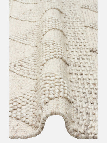 Woolstar %100 Naturel Kazak Desenli Salon Oturma Odası Koridor Antre El Dokuma Örgü Halı JD 01 NATU - Carpetdocia
