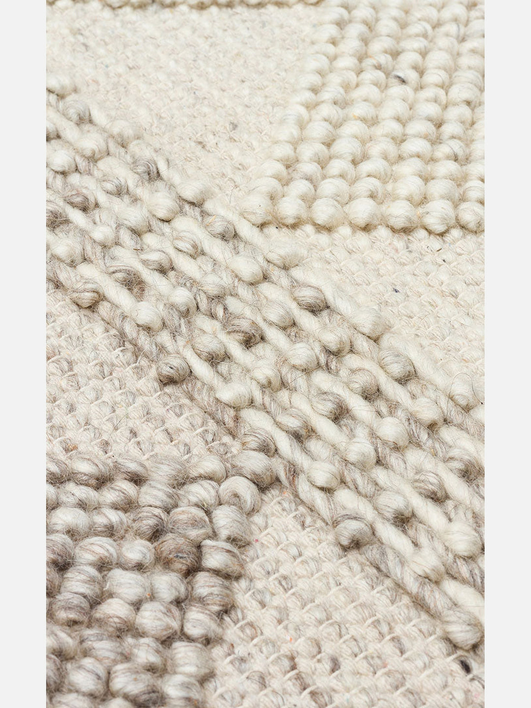 Woolstar %100 Naturel Kazak Desenli Salon Oturma Odası Koridor Antre El Dokuma Örgü Halı JD 01 NATU - Carpetdocia