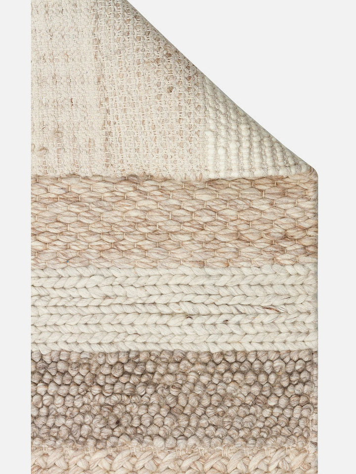 Woolstar %100 Naturel Kazak Desenli Salon Oturma Odası Koridor Antre El Dokuma Örgü Halı LANGDON NAT - Carpetdocia