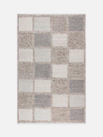 Woolstar %100 Naturel Kazak Desenli Salon Oturma Odası Koridor Antre El Dokuma Örgü Halı MARJORY NAT - Carpetdocia - kusbakisi